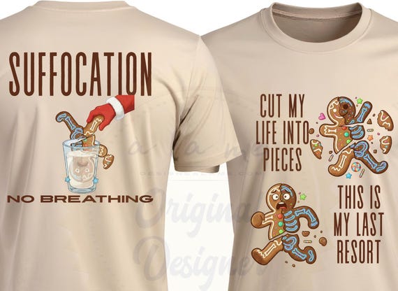 DTF Transfers - Cut My Life Into Pieces - Gingerbread Man - Last Resort Christmas - Ready to Press