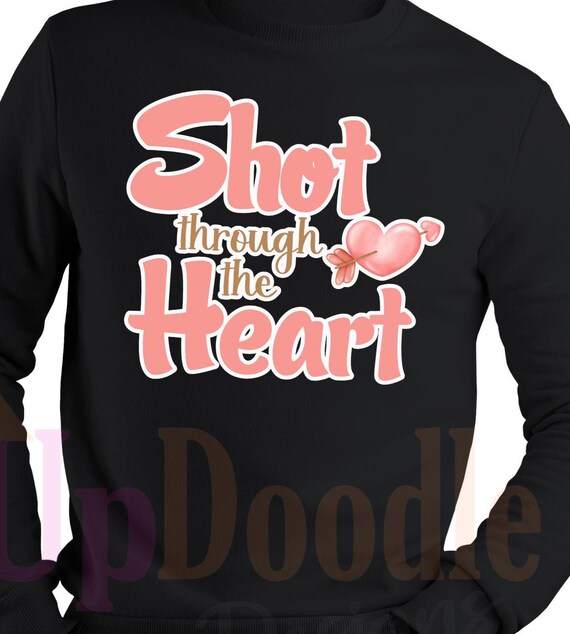 PNG Digital Download - Valentine's Day Shot through the Heart - Sublimation & DtF Transfers