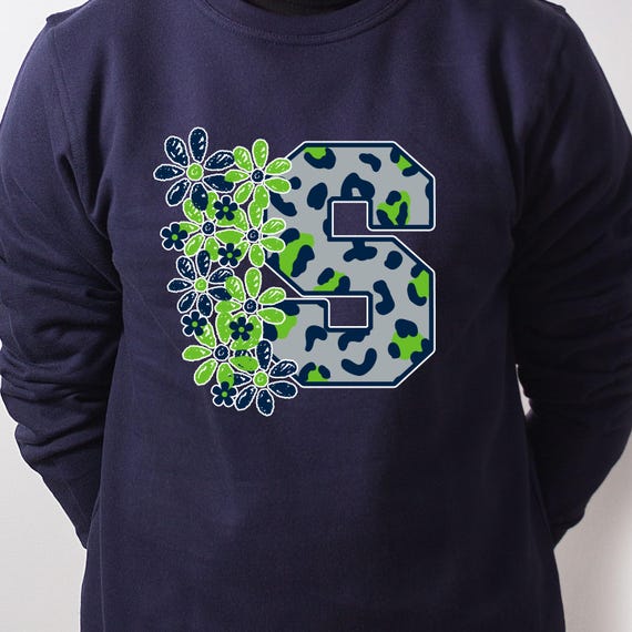 SHIRT Sweatshirt Hoodies Seattle Football Varsity Leopard flowers