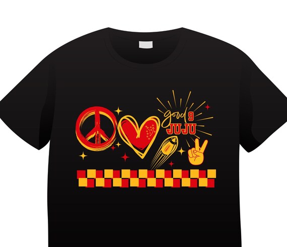 TSHIRT - KC Football Tshirt GOOD JUJu Peace Love Friday Kansas City Fans
