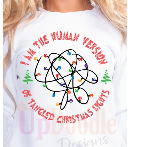 PNG Digital Download- Human Version of Tangled Christmas Lights - for DtF Transfers
