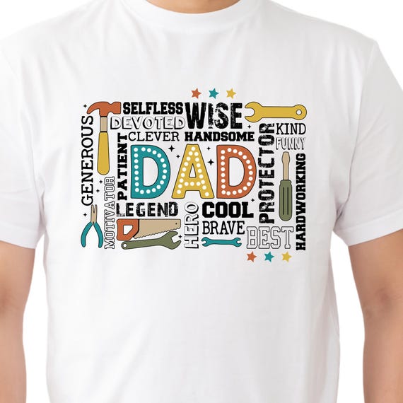 TSHIRT Father's Day - Dad Retro collage Worker - Daddy - Father - Stepdad