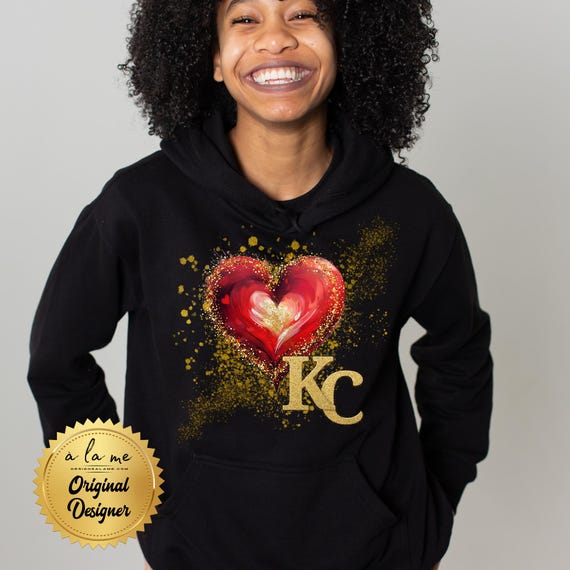 APPAREL - Kansas City KC Football Red and Gold Heart