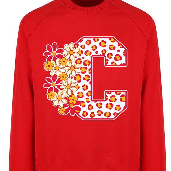 SHIRT Sweatshirt Hoodies KC Football Varsity Leopard flowers