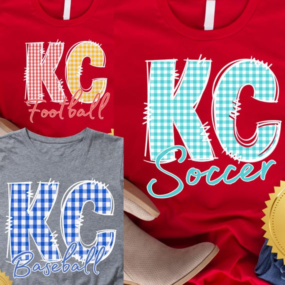 TSHIRT - Gingham Doodle KC Kansas City Sports Design