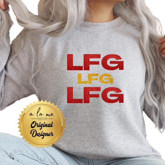 DTF Transfers - KC Football lfg Let's Go Kansas City Faux Glitter - Ready to Press