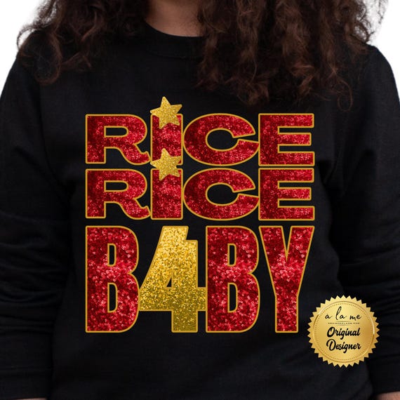 Sweatshirt Hoodie Tshirt Long Sleeve KC Football 4 Rice Rice Baby Faux Glitter Sequin Rashee Kansas City