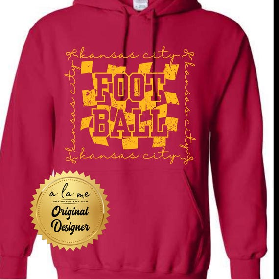 PNG Digital Download - Kansas City KC Football Checker Bows Coquette Red & Yellow for Transfers kingdom