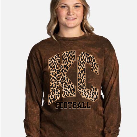 PNG Digital Download - KC Football Leopard Print Varsity Letters -for Sublimation & DtF Transfers
