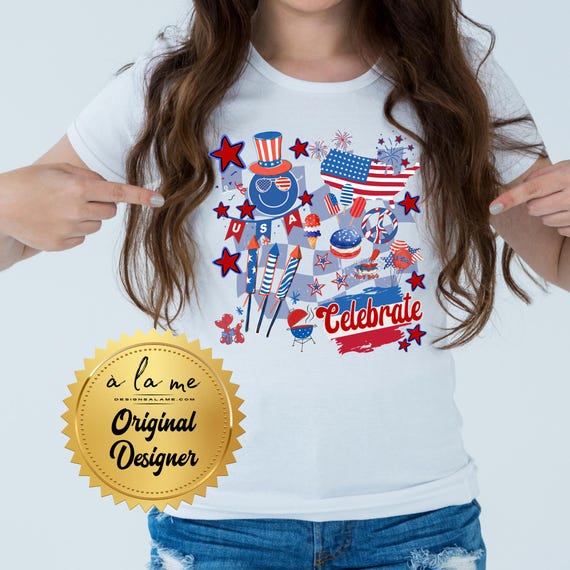 PNG Celebrate USA America 4th of July Memorial Day -  Digital Download for Transfers