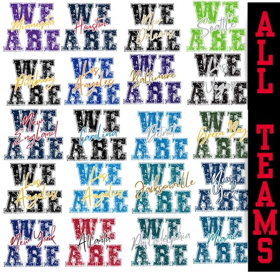 PNG Digital Download - FOOTBALL We Are All 32 (N-F-L) Teams - for Transfers