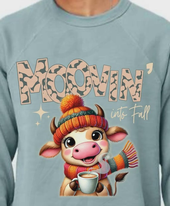 DTF Transfers - Moovin' into Fall Highland Cow Thanksgiving Design  - Ready to Press (RtP)