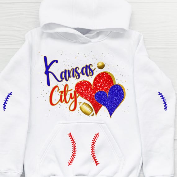 PNG Digital Download - KC Football Baseball Faux Glitter with Embellishments - for DTF Transfers Kansas City