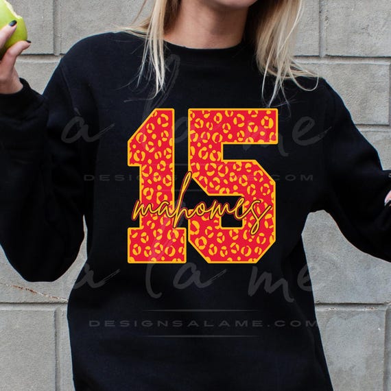 DTF Transfers - Kansas City KC Football 15 Mahomes Leopard Print - Ready to Press