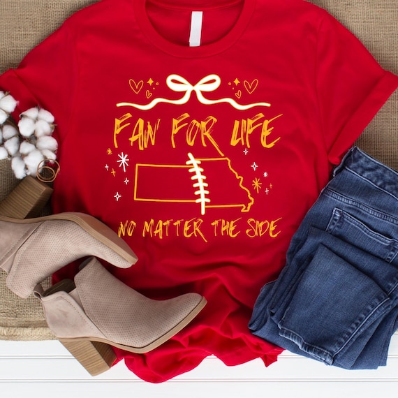 DTF Transfers - KC Football Fan for Life Coquette Kansas Missouri No Matter the Side