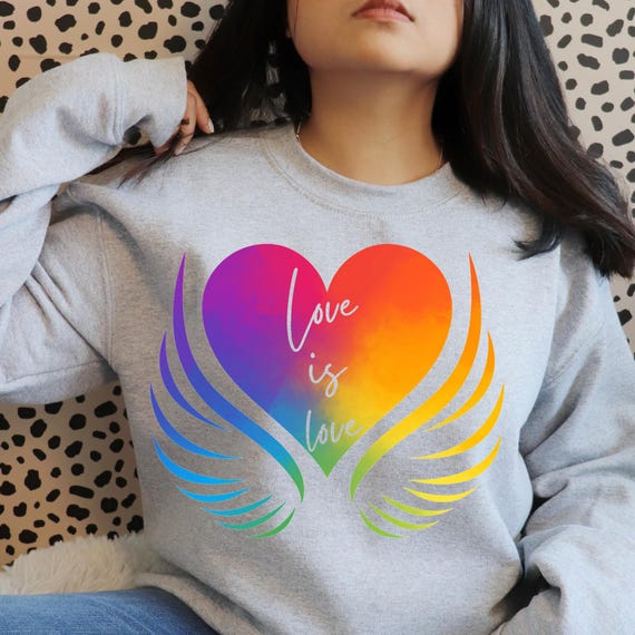 APPAREL tSHIRT Sweatshirt Hoodies Love Is Love Rainbow Valentine Design
