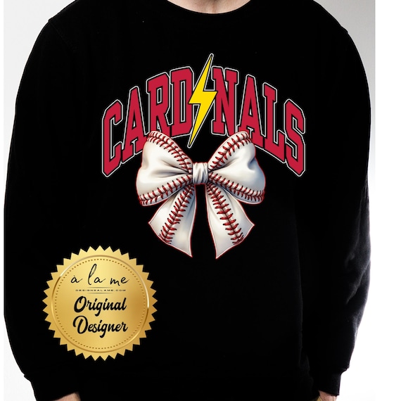 PNG Digital Download - St Louis CARDS Baseball Bow Coquette - for DTF Transfers for Crafts and Shirts