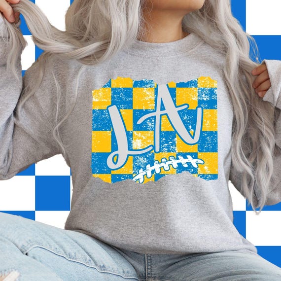 DTF Transfers - LA Los Angeles Football Distressed Checkered