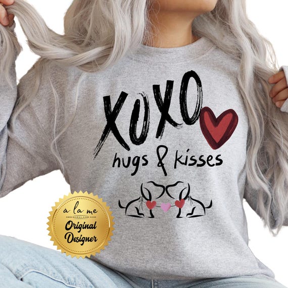 APPAREL tSHIRT Sweatshirt Hoodies Hugs & Kisses Puppies Valentine Design