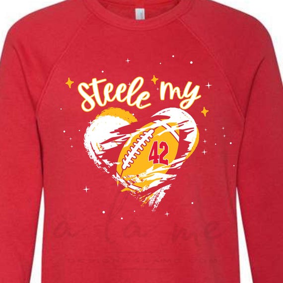 PNG Digital Download -STEELE My Heart Football 42- for DTF Transfers