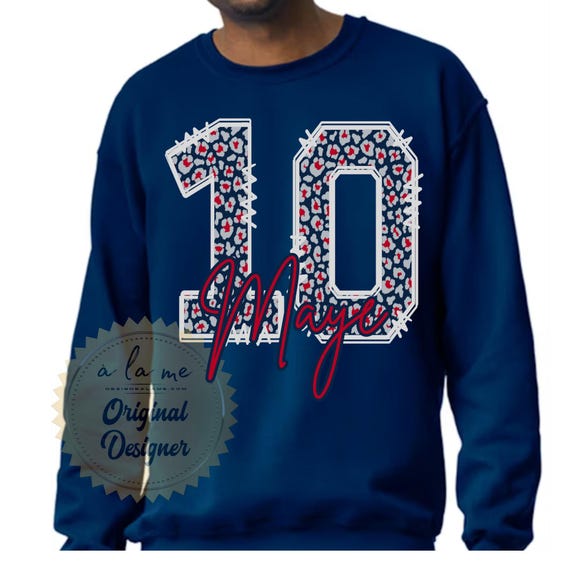 PNG Digital Download - New England 10 Maye Football Leopard Cheetah Print Drake Patriot