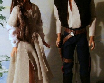 Star Wars character dolls OOAK Han and Leia