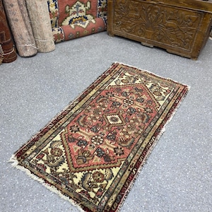 2x4 Rug,Handwoven Wool Oushak Rug,Vintage Turkish Rug,Small Area Rug,2x4 Kitchen Livingroom Bedroom Entryway Rug,Anatolian Rug,2.3x3.11f 202