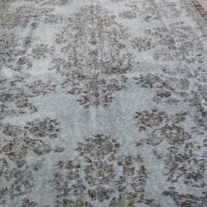 6x9 gray Turkish Rug, 6x9 Vintage Large Rug, Oushak Livingroom Rug, Kitchen Bedroom Office Entry Rug, Home Decor,