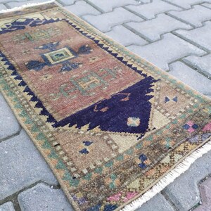 2x3 Small rug, 2x3 Turkish rug, 2x3 Vintage rug, Oriental rug, Doormat rug, Oushak rug, Boho wool rug, Turkey rug, Handmade rug, 1.3x2.9ft