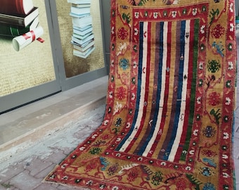 4x8 アンティーク コンヤ トルコ ウシャク ラグ：手織りウール