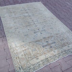 5x7,Handmade Wool Rug, Turkey Carpet, 5x7 Rug, Oushak Rug, Anatolian Rug, Turkish Rug, Vintage Rug, Bohemian Rug, Home Decor Rug6.10x4.7 ft
