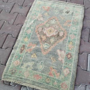 2x3 Oushak Rug,Bathroom Rug,2x3 Door Mat Rug,Rug,Vintage Small Rug,Doormat Rug,2x3 Turkish Rug,Handmade Rug,Mini Rug,2x3 Rug,Small,1.11x3.0