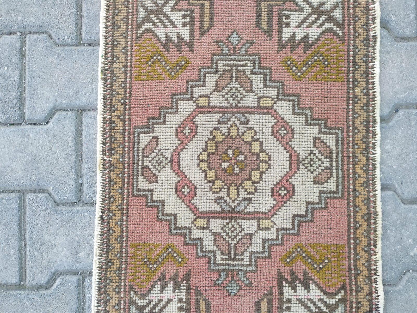 2 x 3 paillasson, tapis en laine tissée, 2 x 3 tapis Oushak, petit tapis, 2 x 3 turc, tapis, tapis doux, tapis de chambre à coucher, tapis vintage 2 x 3 , tapis rose, 1'8 x 3'2 pieds