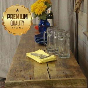 Handmade Rustic Driftwood Bar Top with Unique Salvaged Wood Charm, Dato Braced Structure (Order 48" to 70" Long x 16"deep x 2" thick)