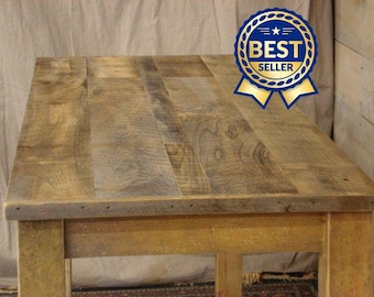 Handcrafted Farmhouse Dining Table (72&quot; x 24&quot;) with Local Wood, Country Charm, Sturdy Construction & Custom Finish Options