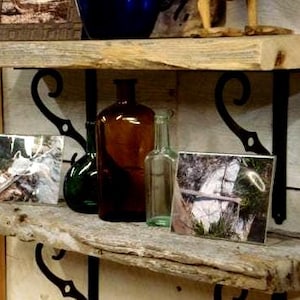 Shelf, Rustic Shelf (1.5" thick x 7 to 8" deep x 12" to 24" L) Wall Shelf, floating, farmhouse, Made with Ocean Driftwood image 1