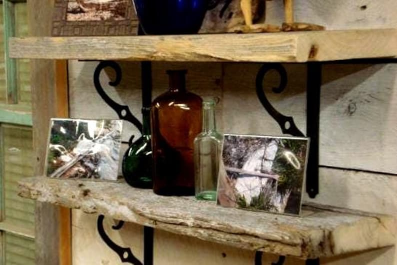 Shelf, Rustic Shelf (1.5" thick x 7 to 8" deep x 12" to 24" L) Wall Shelf, floating, farmhouse, Made with Ocean Driftwood image 1