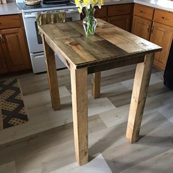 Rustic wood table, Rustic wood Table, Counter Height Table, Farmhouse table (36" x 28" x 30 or 36"H)