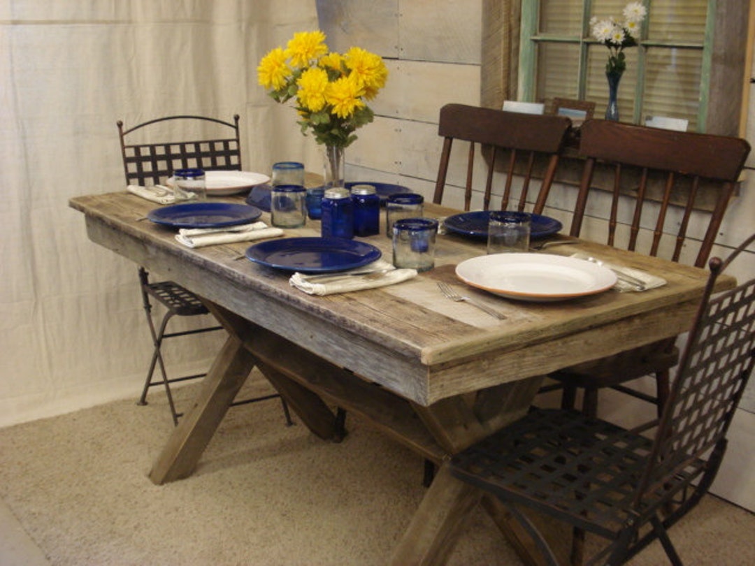 Rustic Table Counter Height Table Driftwood Trestle Table - Etsy