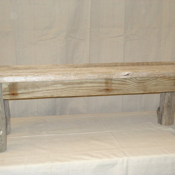 Ocean Driftwood, Bench, rustic bench, driftwood bench, 54" x 17"deep x 17" high (Pictured is 48" x 15" x 17" high) Wood bench