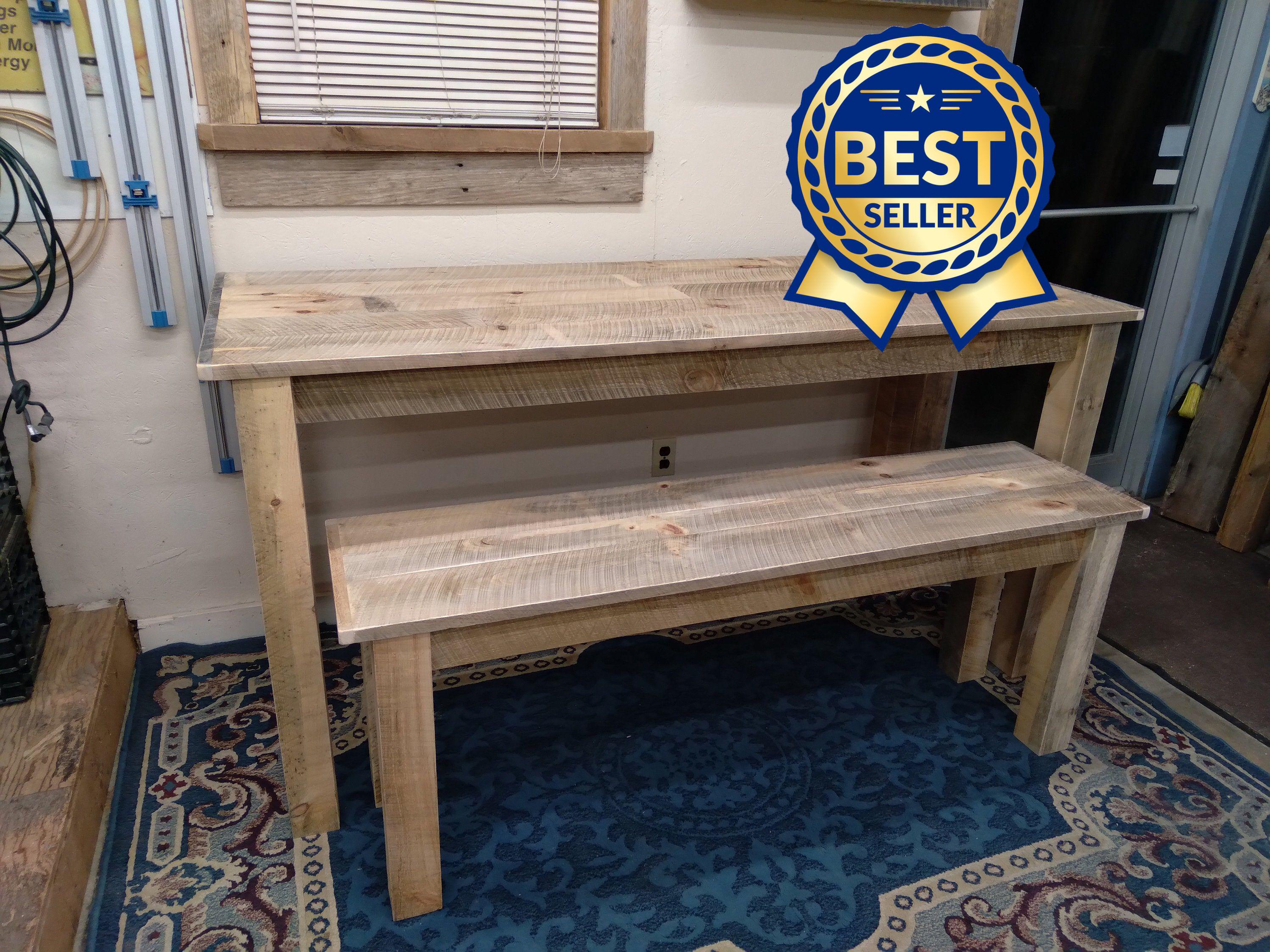 Farmhouse table, Counter Height Dining room Table,  72" x 28" deep x 30 to 42" high (Pictured is 72" x 22"deep & 28" deep x 36"H)