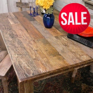 Made with Ocean Driftwood Rustic Wood Table  (57&quot; x 28&quot;Deep x 30 or 36&quot; High) Made from  Driftwood, Farmhouse dining table, Farmhouse table
