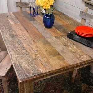 Made with Ocean Driftwood Rustic Wood Table  (57&quot; x 28&quot;Deep x 30 or 36&quot; High) Made from  Driftwood, Farmhouse dining table, Farmhouse table