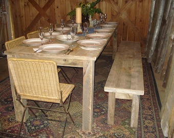 Ocean Driftwood Table and Bench Set.  Bring the Beautiful Ocean inside your home (120" x 40" table) (106" X 15" bench)