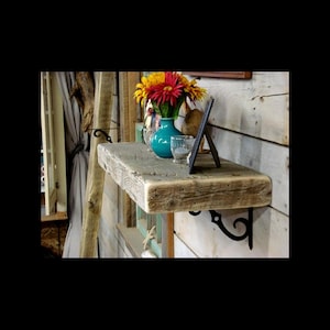 SHELF with Breadboard edge (1.5&quot;X 5.5&quot; Deep X 12 to 24 inches Long) Shelf, Rustic, Farmhouse, Floating, Brackets, Wall, wood