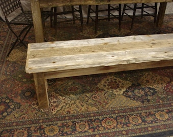 Bench, rustic bench, reclaimed bench, driftwood bench, dining bench (68 x 15 x 17H) Wood Bench, upcycled, repurposed reclaimed bench