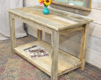 Handcrafted Rustic Beach House Kitchen Island (48" x 28"x 30" High) Made with Ocean Driftwood
