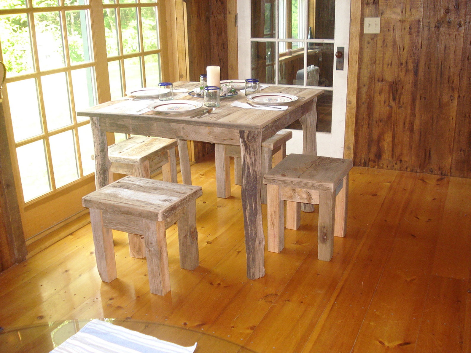Rustic Table Driftwood Dining Room Set 40 X 40x Etsy