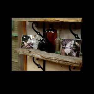 SHELF (1.5&quot;X 7 to 10&quot; deep X 12 to 24 inches Long) Floating Rustic,Farmhouse, Floating, Brackets, Wall, Reclaimed, Repurposed, wood