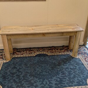 Bench, Farmhouse Bench, Rustic Bench 60 X 15 X 17 or 23H pictured is ...